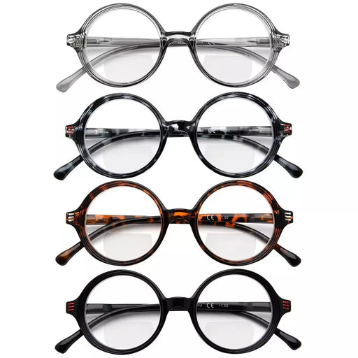eyekeeper.com 4 Pack Stylish Round Bifocal Reading Glasses BR2025 Eyeglasses White Smoke 4 Pairs Mix / +1.00,4 Pairs Mix / +1.50,4 Pairs Mix / +2.00,4 Pairs Mix / +2.50,4 Pairs Mix / +3.00,4 Pairs Mix / +3.50