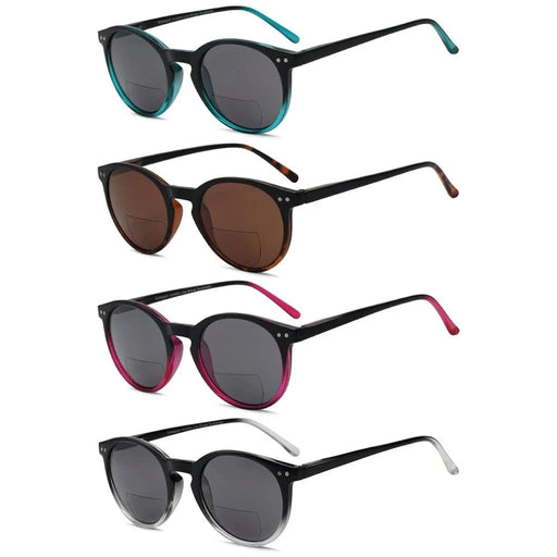 eyekeeper.com 4 Pack Stylish Round Bifocal Reading Sunglasses S005 Sunglasses White Smoke 4 Pairs Mix / +1.00,4 Pairs Mix / +1.50,4 Pairs Mix / +1.75,4 Pairs Mix / +2.00,4 Pairs Mix / +3.00