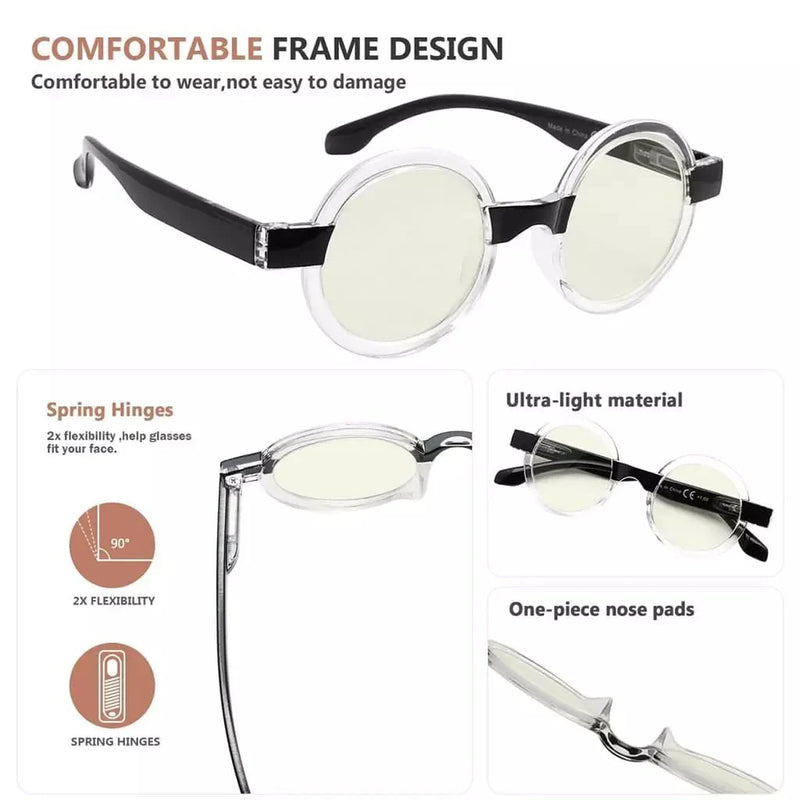 eyekeeper.com 4 Pack Stylish Round Blue Light Filter Readers UVR2007T Eyeglasses White Smoke 4 Pairs Mix / without magnification,4 Pairs Mix / +0.50,4 Pairs Mix / +0.75,4 Pairs Mix / +1.00,4 Pairs Mix / +1.25,4 Pairs Mix / +1.50,4 Pairs Mix / +1.75,4 Pairs Mix / +2.00,4 Pairs Mix / +2.50,4 Pairs Mix / +3.00