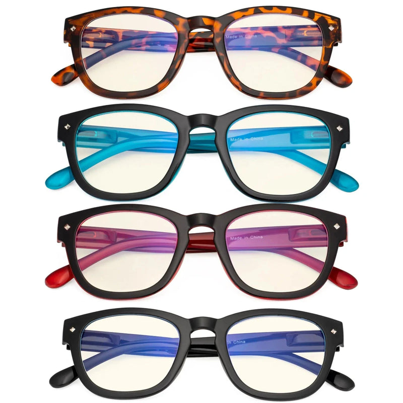 eyekeeper.com 4 Pack Stylish Square Blue Light Filter Readers UVR089 Eyeglasses White Smoke 4 Pairs Mix / without magnification,4 Pairs Mix / +0.50,4 Pairs Mix / +0.75,4 Pairs Mix / +1.00,4 Pairs Mix / +1.25,4 Pairs Mix / +1.50,4 Pairs Mix / +1.75,4 Pairs Mix / +2.00,4 Pairs Mix / +2.50,4 Pairs Mix / +3.00