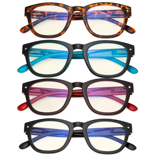 eyekeeper.com 4 Pack Stylish Square Blue Light Filter Readers UVR089 Eyeglasses White Smoke 4 Pairs Mix / without magnification,4 Pairs Mix / +0.50,4 Pairs Mix / +0.75,4 Pairs Mix / +1.00,4 Pairs Mix / +1.25,4 Pairs Mix / +1.50,4 Pairs Mix / +1.75,4 Pairs Mix / +2.00,4 Pairs Mix / +2.50,4 Pairs Mix / +3.00