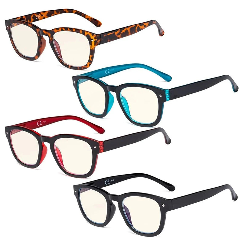 eyekeeper.com 4 Pack Stylish Square Blue Light Filter Readers UVR089 Eyeglasses White Smoke 4 Pairs Mix / without magnification,4 Pairs Mix / +0.50,4 Pairs Mix / +0.75,4 Pairs Mix / +1.00,4 Pairs Mix / +1.25,4 Pairs Mix / +1.50,4 Pairs Mix / +1.75,4 Pairs Mix / +2.00,4 Pairs Mix / +2.50,4 Pairs Mix / +3.00