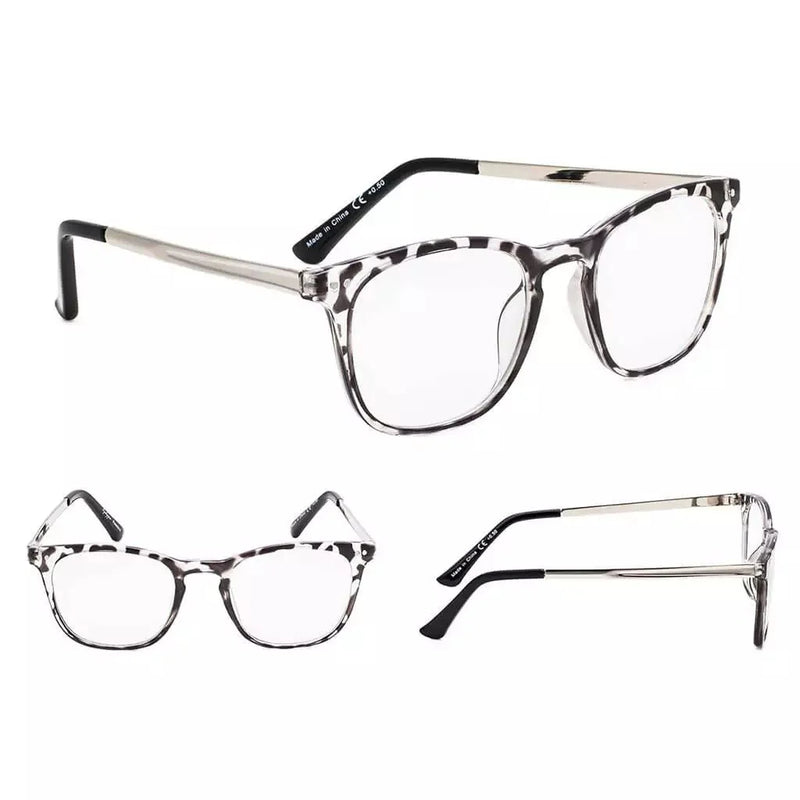 eyekeeper.com 4 Pack Stylish Square Reading Glasses Animal Print Readers RJ003 Eyeglasses White Smoke 4 Pairs Mix / +0.50,4 Pairs Mix / +0.75,4 Pairs Mix / +1.00,4 Pairs Mix / +1.25,4 Pairs Mix / +1.50,4 Pairs Mix / +1.75,4 Pairs Mix / +2.00,4 Pairs Mix / +2.25,4 Pairs Mix / +2.50,4 Pairs Mix / +2.75,4 Pairs Mix / +3.00,4 Pairs Mix / +3.50,4 Pairs Mix / +