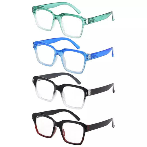 eyekeeper.com 4 Pack Stylish Square Reading Glasses R2024 Eyeglasses White Smoke 4 Pairs Mix / without magnification,4 Pairs Mix / +0.50,4 Pairs Mix / +0.75,4 Pairs Mix / +1.00,4 Pairs Mix / +1.25,4 Pairs Mix / +1.50,4 Pairs Mix / +1.75,4 Pairs Mix / +2.00,4 Pairs Mix / +2.25,4 Pairs Mix / +2.50,4 Pairs Mix / +3.00,4 Pairs Mix / +3.50