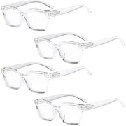 eyekeeper.com 4 Pack Stylish Square Reading Glasses Thicker Frame Readers R9106-A Eyeglasses White Smoke Clear-4pcs / without magnification,Clear-4pcs / +0.50,Clear-4pcs / +0.75,Clear-4pcs / +1.00,Clear-4pcs / +1.25,Clear-4pcs / +1.50,Clear-4pcs / +1.75,Clear-4pcs / +2.00,Clear-4pcs / +2.25,Clear-4pcs / +2.50,Clear-4pcs / +2.75,Clear-4pcs / +3.00,Clear-4pcs