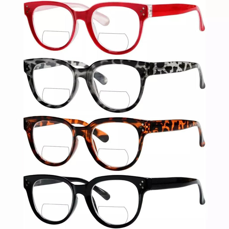 eyekeeper.com 4 Pack Stylish Thicker Frame Bifocal Reading Glasses BR9110 Eyeglasses White Smoke 4 Pairs Mix / +1.00,4 Pairs Mix / +1.50,4 Pairs Mix / +2.00,4 Pairs Mix / +2.50,4 Pairs Mix / +3.00