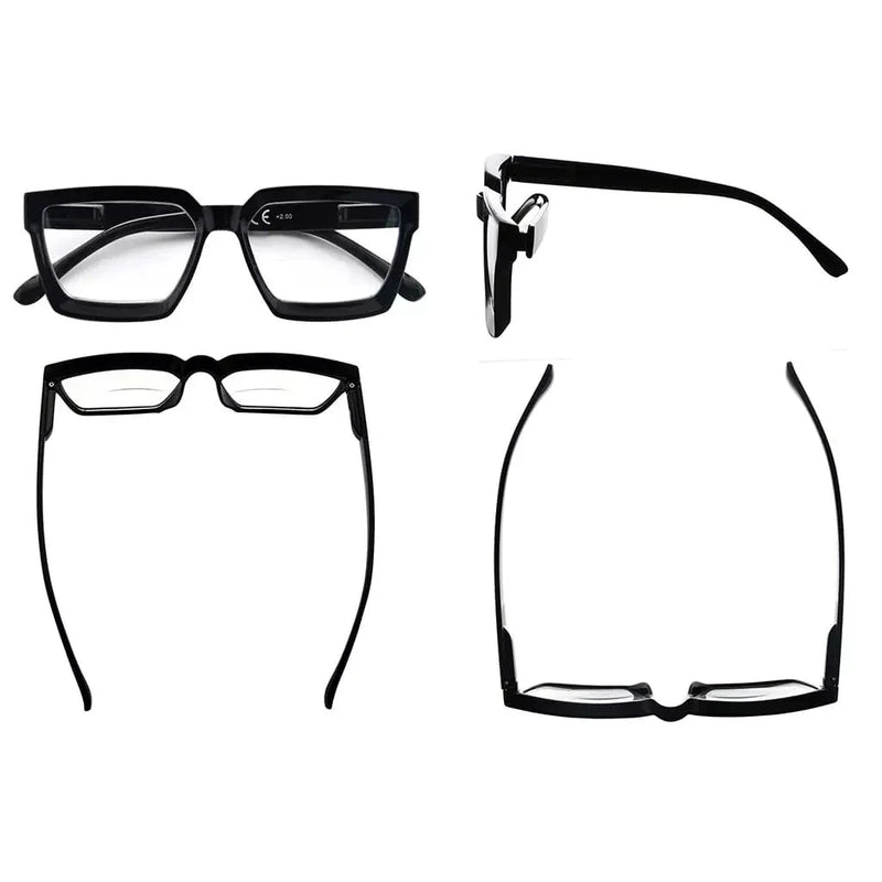eyekeeper.com 4 Pack Thicker Frame Bifocal Reading Glasses BR2003 Eyeglasses White Smoke 4 Pairs Mix / +1.00,4 Pairs Mix / +1.50,4 Pairs Mix / +2.00,4 Pairs Mix / +2.50,4 Pairs Mix / +3.00