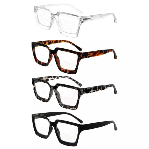 eyekeeper.com 4 Pack Thicker Frame Bifocal Reading Glasses BR2003 Eyeglasses White Smoke 4 Pairs Mix / +1.00,4 Pairs Mix / +1.50,4 Pairs Mix / +2.00,4 Pairs Mix / +2.50,4 Pairs Mix / +3.00