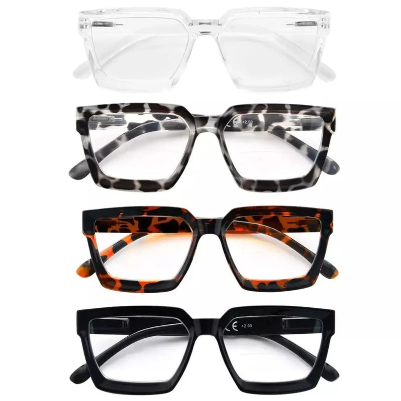 eyekeeper.com 4 Pack Thicker Frame Bifocal Reading Glasses BR2003 Eyeglasses White Smoke 4 Pairs Mix / +1.00,4 Pairs Mix / +1.50,4 Pairs Mix / +2.00,4 Pairs Mix / +2.50,4 Pairs Mix / +3.00