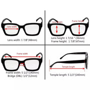 eyekeeper.com 4 Pack Thicker Frame Bifocal Reading Glasses Square Readers BR9106 Eyeglasses White Smoke 4 Pairs Mix / +1.00,4 Pairs Mix / +1.50,4 Pairs Mix / +2.00,4 Pairs Mix / +2.50,4 Pairs Mix / +3.00