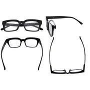 eyekeeper.com 4 Pack Thicker Frame Bifocal Reading Glasses Square Readers BR9106 Eyeglasses White Smoke 4 Pairs Mix / +1.00,4 Pairs Mix / +1.50,4 Pairs Mix / +2.00,4 Pairs Mix / +2.50,4 Pairs Mix / +3.00