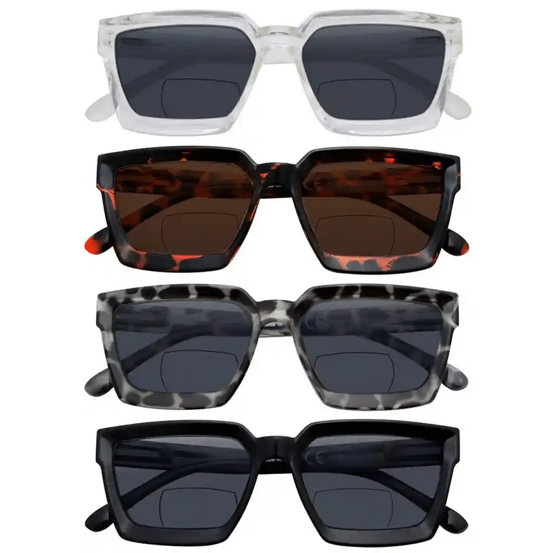 eyekeeper.com 4 Pack Thicker Frame Bifocal Reading Sunglasses SBR2003 Sunglasses White Smoke 4 Pairs Mix / +1.00,4 Pairs Mix / +1.50,4 Pairs Mix / +1.75,4 Pairs Mix / +2.00,4 Pairs Mix / +2.50,4 Pairs Mix / +3.00
