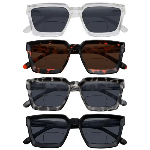eyekeeper.com 4 Pack Thicker Frame Bifocal Reading Sunglasses SBR2003 Sunglasses White Smoke 4 Pairs Mix / +1.00,4 Pairs Mix / +1.50,4 Pairs Mix / +1.75,4 Pairs Mix / +2.00,4 Pairs Mix / +2.50,4 Pairs Mix / +3.00