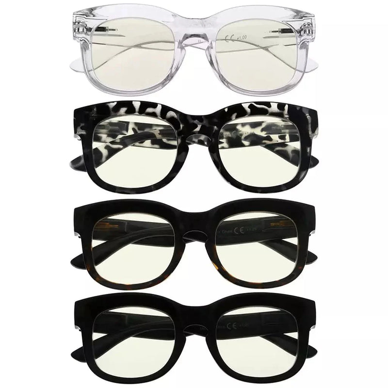 eyekeeper.com 4 Pack Thicker Frame Blue Light Filter Reading Glasses UV2013 Eyeglasses White Smoke 4 Pairs Mix / without magnification,4 Pairs Mix / +0.50,4 Pairs Mix / +0.75,4 Pairs Mix / +1.00,4 Pairs Mix / +1.25,4 Pairs Mix / +1.50,4 Pairs Mix / +1.75,4 Pairs Mix / +2.00,4 Pairs Mix / +2.50,4 Pairs Mix / +3.00