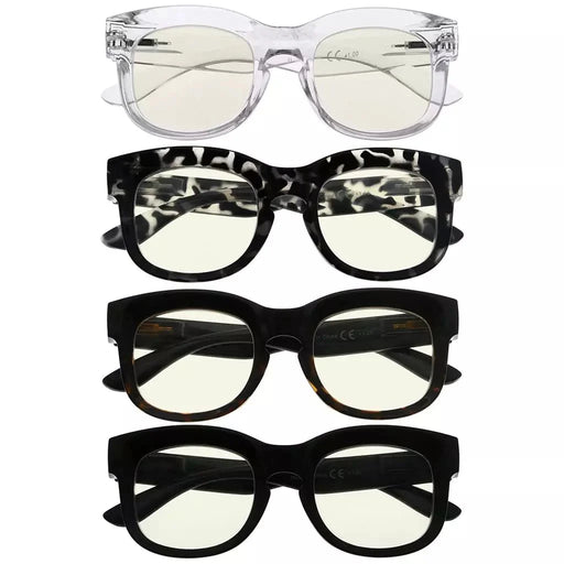eyekeeper.com 4 Pack Thicker Frame Blue Light Filter Reading Glasses UV2013 Eyeglasses White Smoke 4 Pairs Mix / without magnification,4 Pairs Mix / +0.50,4 Pairs Mix / +0.75,4 Pairs Mix / +1.00,4 Pairs Mix / +1.25,4 Pairs Mix / +1.50,4 Pairs Mix / +1.75,4 Pairs Mix / +2.00,4 Pairs Mix / +2.50,4 Pairs Mix / +3.00