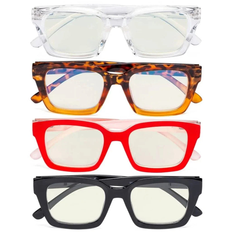 eyekeeper.com 4 Pack Thicker Frame Blue Light Filter Reading Glasses UVR9106 Eyeglasses Lavender 4 Pairs Mix / without magnification,4 Pairs Mix / +0.50,4 Pairs Mix / +0.75,4 Pairs Mix / +1.00,4 Pairs Mix / +1.25,4 Pairs Mix / +1.50,4 Pairs Mix / +1.75,4 Pairs Mix / +2.00,4 Pairs Mix / +2.50,4 Pairs Mix / +3.00