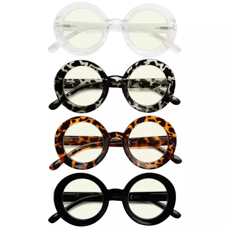 eyekeeper.com 4 Pack Thicker Frame Blue Light Filter Reading Glasses UVR9109 Eyeglasses White Smoke 4 Pairs Mix / without magnification,4 Pairs Mix / +0.50,4 Pairs Mix / +0.75,4 Pairs Mix / +1.00,4 Pairs Mix / +1.25,4 Pairs Mix / +1.50,4 Pairs Mix / +1.75,4 Pairs Mix / +2.00,4 Pairs Mix / +2.50,4 Pairs Mix / +3.00