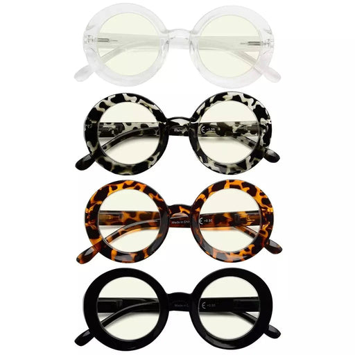 eyekeeper.com 4 Pack Thicker Frame Blue Light Filter Reading Glasses UVR9109 Eyeglasses White Smoke 4 Pairs Mix / without magnification,4 Pairs Mix / +0.50,4 Pairs Mix / +0.75,4 Pairs Mix / +1.00,4 Pairs Mix / +1.25,4 Pairs Mix / +1.50,4 Pairs Mix / +1.75,4 Pairs Mix / +2.00,4 Pairs Mix / +2.50,4 Pairs Mix / +3.00