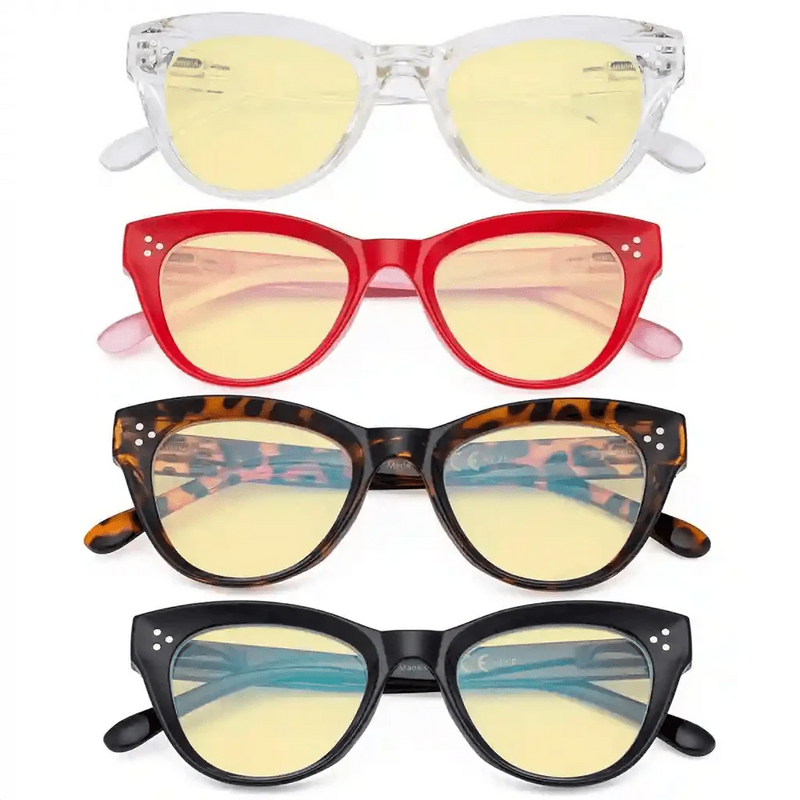 eyekeeper.com 4 Pack Thicker Frame Cat-eye Blue Light Blocking Readers TM9108 Eyeglasses White Smoke 4 Pairs Mix / without magnification,4 Pairs Mix / +0.50,4 Pairs Mix / +0.75,4 Pairs Mix / +1.00,4 Pairs Mix / +1.25,4 Pairs Mix / +1.50,4 Pairs Mix / +1.75,4 Pairs Mix / +2.00,4 Pairs Mix / +2.50,4 Pairs Mix / +3.00