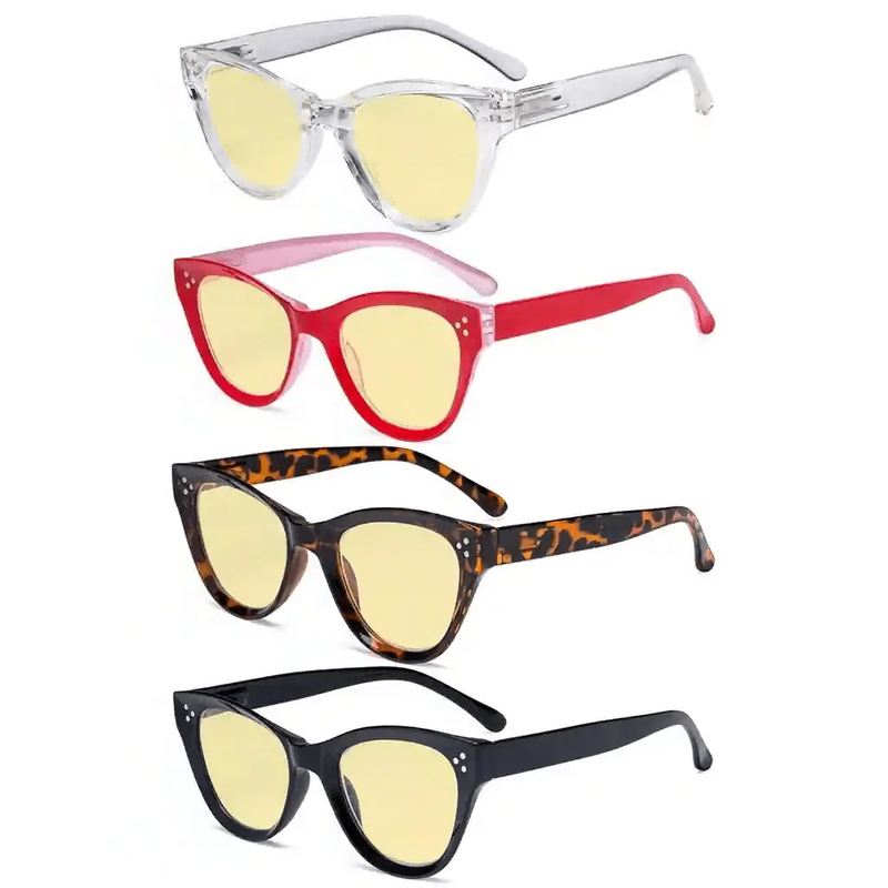eyekeeper.com 4 Pack Thicker Frame Cat-eye Blue Light Blocking Readers TM9108 Eyeglasses White Smoke 4 Pairs Mix / without magnification,4 Pairs Mix / +0.50,4 Pairs Mix / +0.75,4 Pairs Mix / +1.00,4 Pairs Mix / +1.25,4 Pairs Mix / +1.50,4 Pairs Mix / +1.75,4 Pairs Mix / +2.00,4 Pairs Mix / +2.50,4 Pairs Mix / +3.00