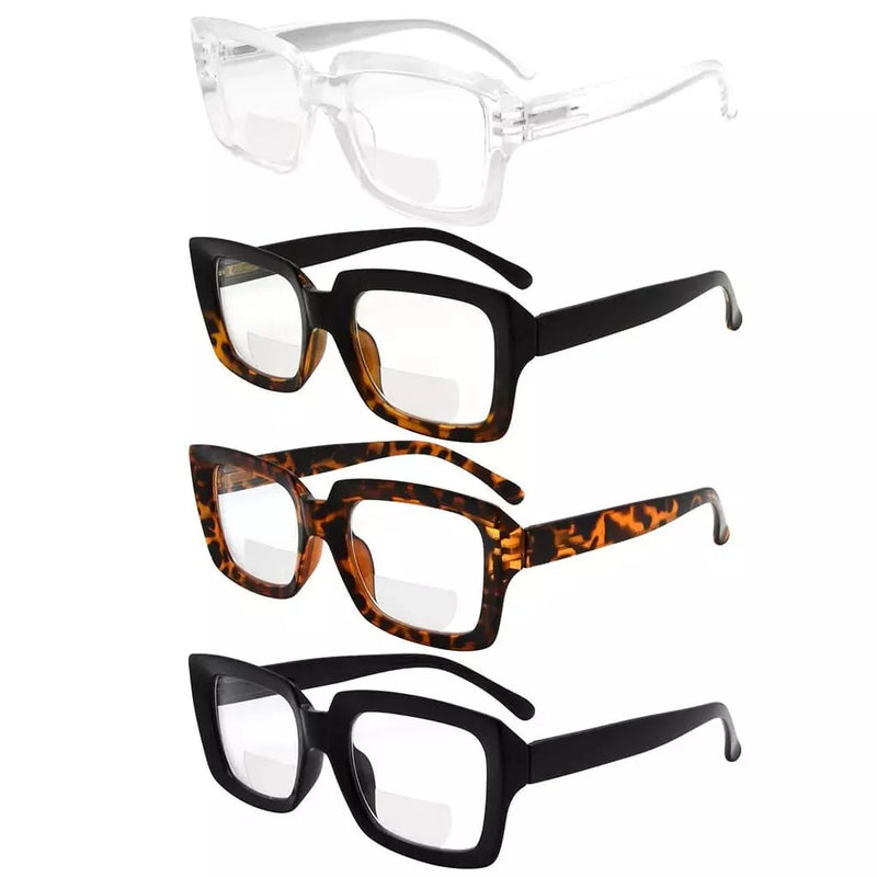 eyekeeper.com 4 Pack Thicker Frame Design Bifocal Reading Glasses BR9107 Eyeglasses White Smoke 4 Pairs Mix / +1.00,4 Pairs Mix / +2.50