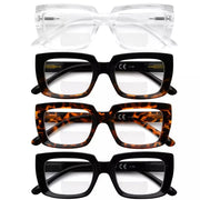 eyekeeper.com 4 Pack Thicker Frame Design Bifocal Reading Glasses BR9107 Eyeglasses White Smoke 4 Pairs Mix / +1.00,4 Pairs Mix / +2.50