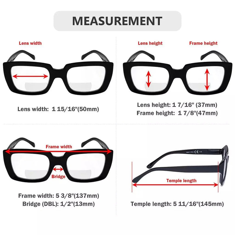 eyekeeper.com 4 Pack Thicker Frame Design Bifocal Reading Glasses BR9107 Eyeglasses White Smoke 4 Pairs Mix / +1.00,4 Pairs Mix / +2.50