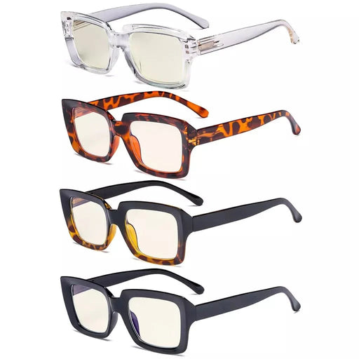 eyekeeper.com 4 Pack Thicker Frame Design Blue Light Filter Reading Glasses UVR9107 Eyeglasses White Smoke 4 Pairs Mix / without magnification,4 Pairs Mix / +0.50,4 Pairs Mix / +0.75,4 Pairs Mix / +1.00,4 Pairs Mix / +1.25,4 Pairs Mix / +1.50,4 Pairs Mix / +1.75,4 Pairs Mix / +2.00,4 Pairs Mix / +2.50,4 Pairs Mix / +3.00