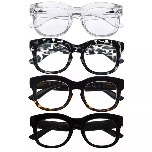 eyekeeper.com 4 Pack Thicker Frame Reading Glasses Chic Eyeglasses R2013 Eyeglasses White Smoke 4 Pairs Mix / without magnification,4 Pairs Mix / +0.50,4 Pairs Mix / +0.75,4 Pairs Mix / +1.00,4 Pairs Mix / +1.25,4 Pairs Mix / +1.50,4 Pairs Mix / +1.75,4 Pairs Mix / +2.00,4 Pairs Mix / +2.25,4 Pairs Mix / +2.50,4 Pairs Mix / +2.75,4 Pairs Mix / +3.00