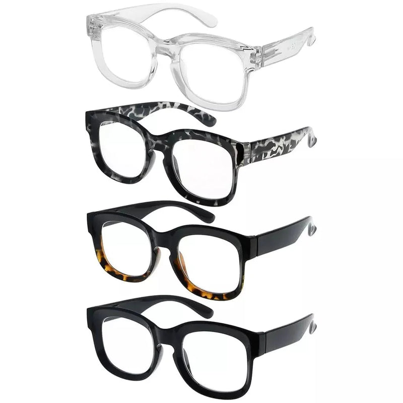 eyekeeper.com 4 Pack Thicker Frame Reading Glasses Chic Eyeglasses R2013 Eyeglasses White Smoke 4 Pairs Mix / without magnification,4 Pairs Mix / +0.50,4 Pairs Mix / +0.75,4 Pairs Mix / +1.00,4 Pairs Mix / +1.25,4 Pairs Mix / +1.50,4 Pairs Mix / +1.75,4 Pairs Mix / +2.00,4 Pairs Mix / +2.25,4 Pairs Mix / +2.50,4 Pairs Mix / +2.75,4 Pairs Mix / +3.00