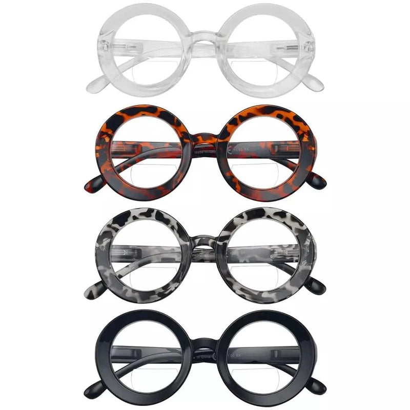 eyekeeper.com 4 Pack Thicker Frame Round Bifocal Reading Glasses SG9109TMP Eyeglasses White Smoke 4 Pairs Mix / +1.00,4 Pairs Mix / +1.50,4 Pairs Mix / +1.75,4 Pairs Mix / +2.50,4 Pairs Mix / +3.00,4 Pairs Mix / +3.50