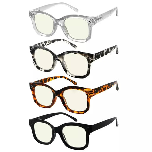 eyekeeper.com 4 Pack Thicker Frame Square Blue Light Filter Readers UVR2002 Eyeglasses White Smoke 4 Pairs Mix / without magnification,4 Pairs Mix / +0.50,4 Pairs Mix / +0.75,4 Pairs Mix / +1.00,4 Pairs Mix / +1.25,4 Pairs Mix / +1.50,4 Pairs Mix / +1.75,4 Pairs Mix / +2.00,4 Pairs Mix / +2.50,4 Pairs Mix / +3.00