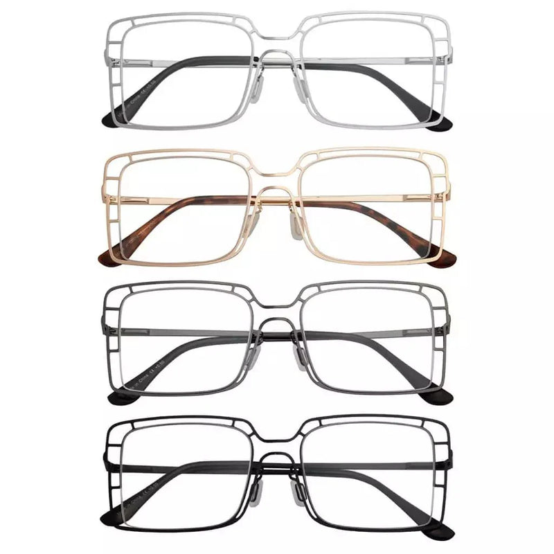 eyekeeper.com 4 Pack Thin Metal Hollow Frame Reading Glasses R2301 Eyeglasses White Smoke 4 Pairs Mix / +0.50,4 Pairs Mix / +0.75,4 Pairs Mix / +1.00,4 Pairs Mix / +1.25,4 Pairs Mix / +1.50,4 Pairs Mix / +1.75,4 Pairs Mix / +2.00,4 Pairs Mix / +2.25,4 Pairs Mix / +2.50,4 Pairs Mix / +2.75,4 Pairs Mix / +3.00,4 Pairs Mix / +3.25,4 Pairs Mix / +