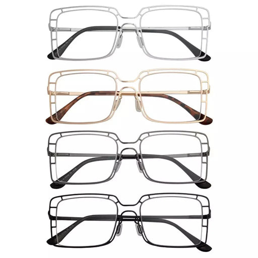 eyekeeper.com 4 Pack Thin Metal Hollow Frame Reading Glasses R2301 Eyeglasses White Smoke 4 Pairs Mix / +0.50,4 Pairs Mix / +0.75,4 Pairs Mix / +1.00,4 Pairs Mix / +1.25,4 Pairs Mix / +1.50,4 Pairs Mix / +1.75,4 Pairs Mix / +2.00,4 Pairs Mix / +2.25,4 Pairs Mix / +2.50,4 Pairs Mix / +2.75,4 Pairs Mix / +3.00,4 Pairs Mix / +3.25,4 Pairs Mix / +