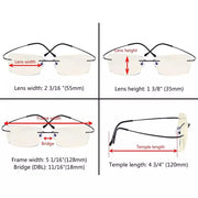 eyekeeper.com 4 Pack Titanium Rimless Blue Light Filter Reading Glasses UVR1509 Eyeglasses White Smoke 4 Pairs Mix / without magnification,4 Pairs Mix / +0.50,4 Pairs Mix / +0.75,4 Pairs Mix / +1.00,4 Pairs Mix / +1.25,4 Pairs Mix / +1.50,4 Pairs Mix / +2.25