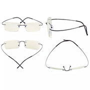 eyekeeper.com 4 Pack Titanium Rimless Blue Light Filter Reading Glasses UVR1509 Eyeglasses White Smoke 4 Pairs Mix / without magnification,4 Pairs Mix / +0.50,4 Pairs Mix / +0.75,4 Pairs Mix / +1.00,4 Pairs Mix / +1.25,4 Pairs Mix / +1.50,4 Pairs Mix / +2.25