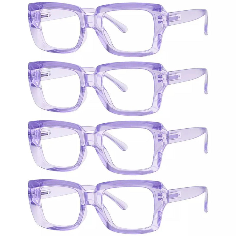 eyekeeper.com 5 Pack Trendy Reading Glasses Thicker Frame Readers R9107 Eyeglasses White Smoke Purple-4pcs / without magnification,Purple-4pcs / +0.50,Purple-4pcs / +0.75,Purple-4pcs / +1.00,Purple-4pcs / +1.25,Purple-4pcs / +1.50,Purple-4pcs / +1.75,Purple-4pcs / +2.00,Purple-4pcs / +2.25,Purple-4pcs / +2.50,Purple-4pcs / +2.75,Purple-4pcs / +3.00