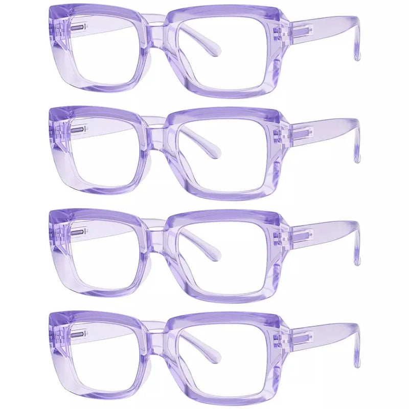 4 Pack Trendy Reading Glasses Thicker Frame Readers R9107