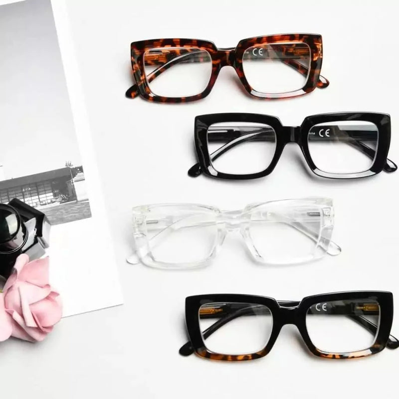 4 Pack Trendy Reading Glasses Thicker Frame Readers R9107