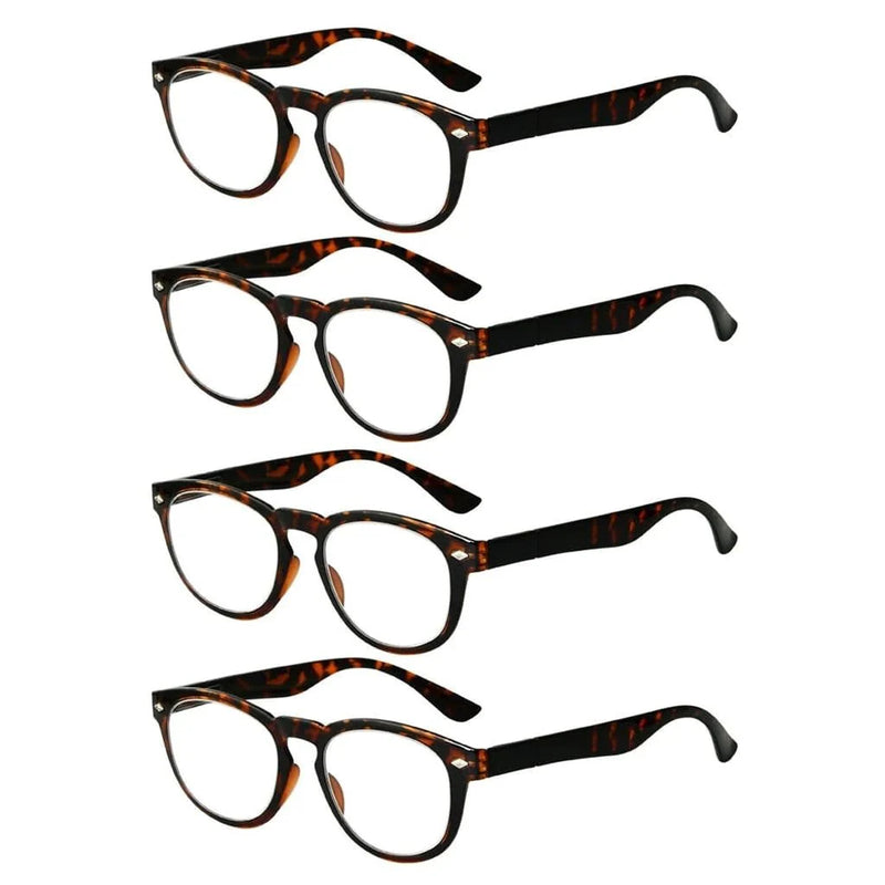 eyekeeper.com 4 Pack Stylish Reading Glasses R086 Eyeglasses White Smoke Tortoise-4pcs / +0.50,Tortoise-4pcs / +0.75,Tortoise-4pcs / +1.00