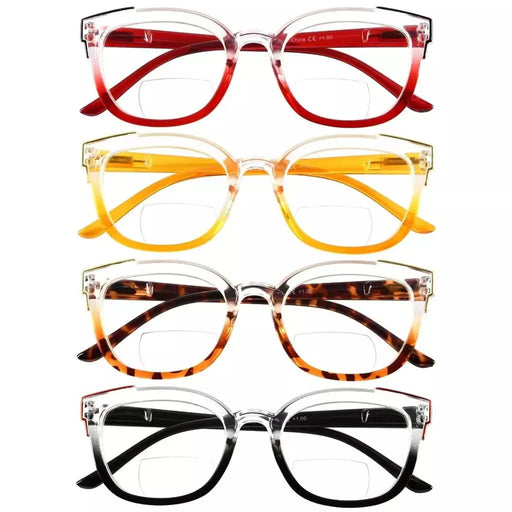 eyekeeper.com 4 Pack Two Tone Bifocal Reading Glasses BR2114 Eyeglasses White Smoke 4 Pairs Mix / +1.00,4 Pairs Mix / +1.50,4 Pairs Mix / +2.00,4 Pairs Mix / +2.50,4 Pairs Mix / +3.00,4 Pairs Mix / +3.50