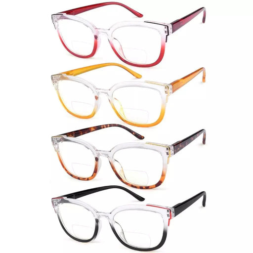 eyekeeper.com 4 Pack Two Tone Bifocal Reading Glasses BR2114 Eyeglasses White Smoke 4 Pairs Mix / +1.00,4 Pairs Mix / +1.50,4 Pairs Mix / +2.00,4 Pairs Mix / +2.50,4 Pairs Mix / +3.00,4 Pairs Mix / +3.50