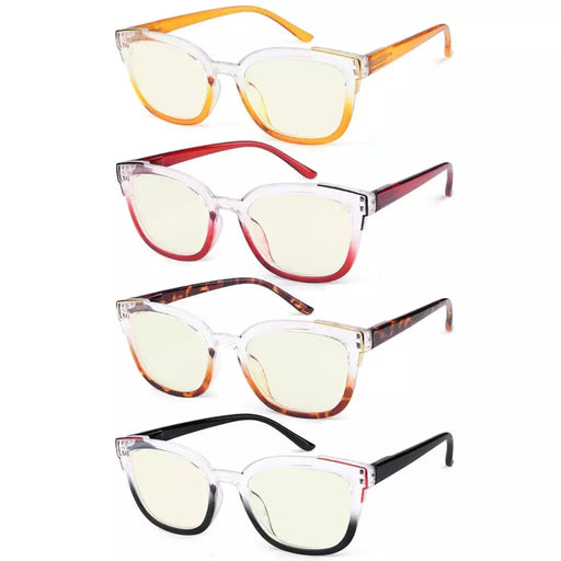 eyekeeper.com 4 Pack Two Tone Blue Light Filter Reading Glasses UV2114 Eyeglasses White Smoke 4 Pairs Mix / without magnification,4 Pairs Mix / +0.50,4 Pairs Mix / +0.75,4 Pairs Mix / +1.00,4 Pairs Mix / +1.25,4 Pairs Mix / +1.50,4 Pairs Mix / +1.75,4 Pairs Mix / +2.00,4 Pairs Mix / +2.25,4 Pairs Mix / +2.50,4 Pairs Mix / +2.75,4 Pairs Mix / +3.00