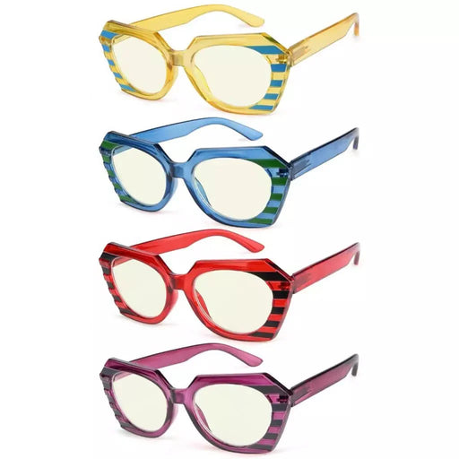 eyekeeper.com 4 Pack Vibrant Polygon Blue Light Filter Readers UV2135 Eyeglasses White Smoke 4 Pairs Mix / without magnification,4 Pairs Mix / +0.50,4 Pairs Mix / +0.75,4 Pairs Mix / +1.00,4 Pairs Mix / +1.25,4 Pairs Mix / +1.50,4 Pairs Mix / +1.75,4 Pairs Mix / +2.00,4 Pairs Mix / +2.25,4 Pairs Mix / +2.50,4 Pairs Mix / +3.00,4 Pairs Mix / +3.50