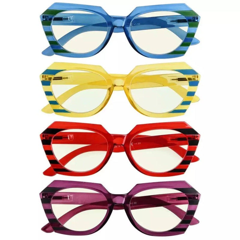eyekeeper.com 4 Pack Vibrant Polygon Blue Light Filter Readers UV2135 Eyeglasses White Smoke 4 Pairs Mix / without magnification,4 Pairs Mix / +0.50,4 Pairs Mix / +0.75,4 Pairs Mix / +1.00,4 Pairs Mix / +1.25,4 Pairs Mix / +1.50,4 Pairs Mix / +1.75,4 Pairs Mix / +2.00,4 Pairs Mix / +2.25,4 Pairs Mix / +2.50,4 Pairs Mix / +3.00,4 Pairs Mix / +3.50