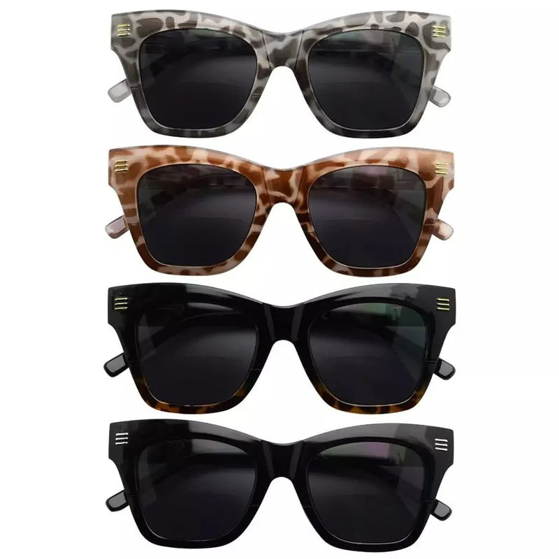 eyekeeper.com 4 Pack Vintage Bifocal Reading Sunglasses Thick Frame Readers SBR2111 Sunglasses White Smoke 4 Pairs Mix / +1.00,4 Pairs Mix / +1.50,4 Pairs Mix / +2.00,4 Pairs Mix / +2.50,4 Pairs Mix / +3.00