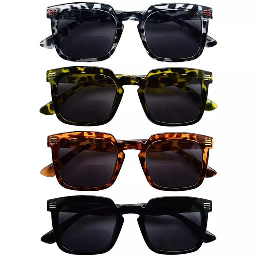 eyekeeper.com 4 Pack Vintage Bifocal Sunglasses Reading Glasses SBR2104 Sunglasses White Smoke 4 Pairs Mix / +1.00,4 Pairs Mix / +1.50,4 Pairs Mix / +2.00,4 Pairs Mix / +2.50,4 Pairs Mix / +3.00