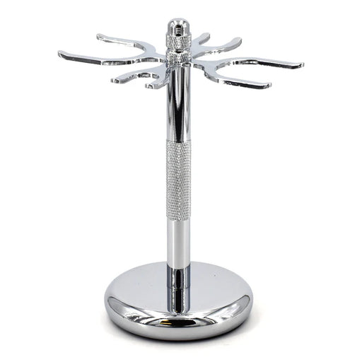 Stirling Soap Co Stirling Soap Co. 4-Slot Chrome-Plated Razor & Brush Stand Razor & Brush Stand White Smoke