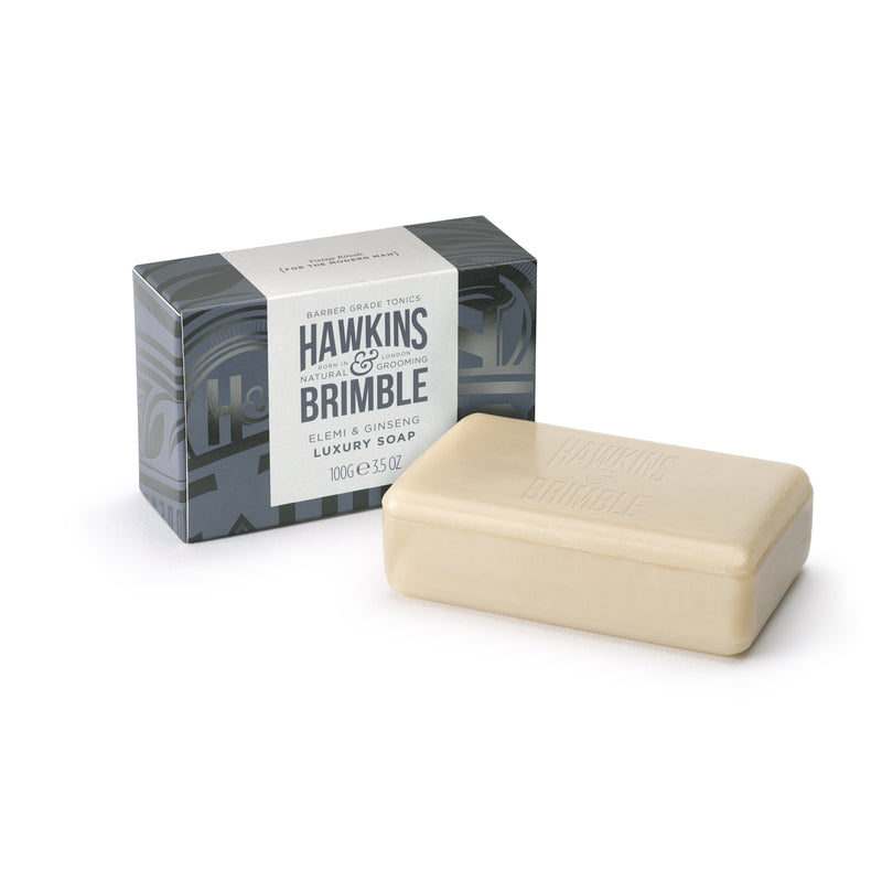 Hawkins & Brimble COM Luxury Soap Bar 3.5 oz Showering Light Gray Single Bar