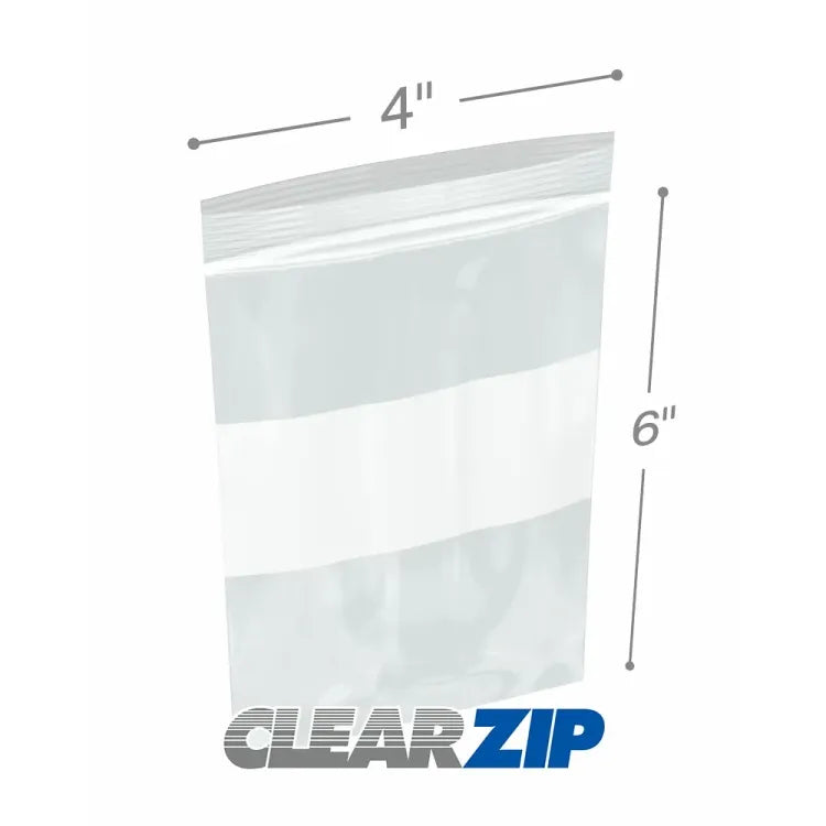 Medisca Clear 2 Mil Zip-Lock Bags, 4 x 6 Inch (100 Count Pack) Food Storage White Smoke